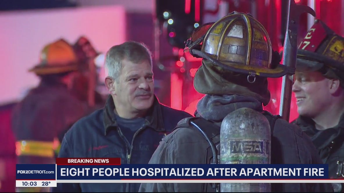 8 people are hospitalized after Parkview Place apartment fire in Detroit